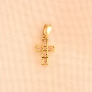 Pink cross necklace